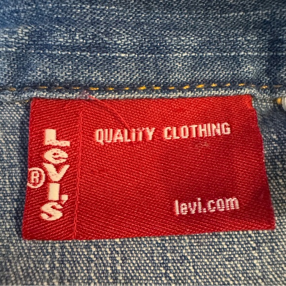 Rare Levi's Long Sleeve Midi/Maxi Length Denim Dress Size S - Picture 6 of 9